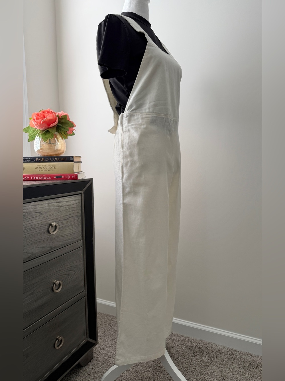 Preloved Cream Wide-Leg Overalls Jumpsuit - Picture 7 of 16
